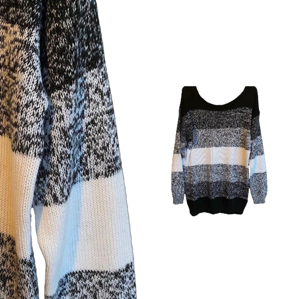 Black and White Oversized Sweater